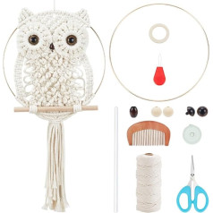 ORIGACH DIY Macrame Owl Wall Hanging Tapestry Kit Macrame Owl Kit for Beginners Boho Handmade Woven Wall Hanging Decoration for Living Room Bedroom