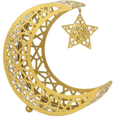 Eid Serving Tray, Ramadan Tray, Moon and Star, Islamic Muslim Al-Fitr Iftar Party, Crescent Moon Iron Plate, Table Decoration for Dessert, Pastry, Breakfast, Dinner