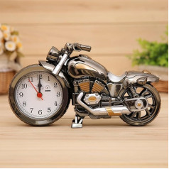 Gonetre Motorcycle Alarm Clock Vintage Desk Clock Battery Operated for Home Office Decoration