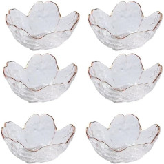PIPITA Set of 6, 7.5 oz, Cute Dot Dessert Bowls / Cups, Perfect for Dessert, Ice Cream Sundae, Fruit, Salad, Snacks, Cocktail, Spices, Sundries and Birthday Parties (Transparency)