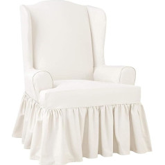SureFit SF46969 Seat Cover with Scotchgard Winged Chair White
