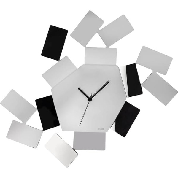 Alessi La Stanza dello Scirocco Wall Clock-18/10 Stainless, Mirror Polished, Steel Silver, 46 x 33.5 x 4 cm