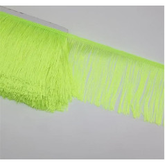Stoffspitzenband, Polyester-Pailletten-Spitzen-Fransenbesatz, mehrfarbig, 10 cm breit, 5 Yards for Basteldekoration(Fluorescent Yellow)