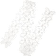 Elegantes Weißes Stoffband mit Schleifendekoration aus Gewebe 1 Rolle Praktisch und Kreativ für Selbstgemacht Nähprojekte und Dekorative Handarbeiten