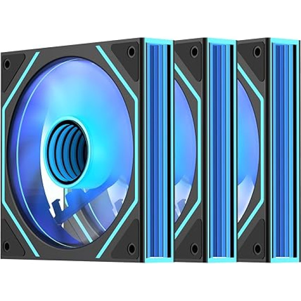 Jungle Leopard Prism4Ultra RGB PC Fan 120 mm 1/3 Pack Case Fan [Infinite Mirror] [HDB] 58.36CFM/1850RPM/26LEDs 5V3PIN ARGB and 12V4PIN PWM Fan (Black, 120 mm Reverse-3PCS)