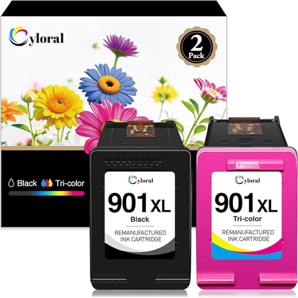 901XL Remanufactured Ink Cartridges Replacement for HP 901 XL Compatible with OfficeJet 4500 J4524 J4535 J4540 J4550 J4580 J4600 J4660 J4680 J4680c G510a G510g G5110g 0n0n0n0Black & 1 Colour