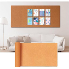 Korktafelrolle, rahmenloses Bulletin Board zur Wandmontage, Selbstklebende Korktafelrolle für Büro, Schlafzimmer, Schule, Message Vision Board (Farbe: Braun, Größe: 1,22 x 2,46 m (6 mm))