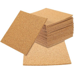40 Pieces Cork Panels Self-Adhesive Square Cork Mats for Table Decoration DIY Projects Cork Coasters Non-Slip DIY Cork Pads for Desk Shelf