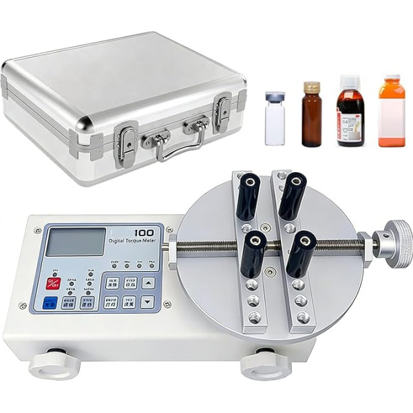 Portable Torque Tester with Bottle Cap, Digital Gauge with 10-160mm Clamping Diameter for Accurate Measurement and Quality Control