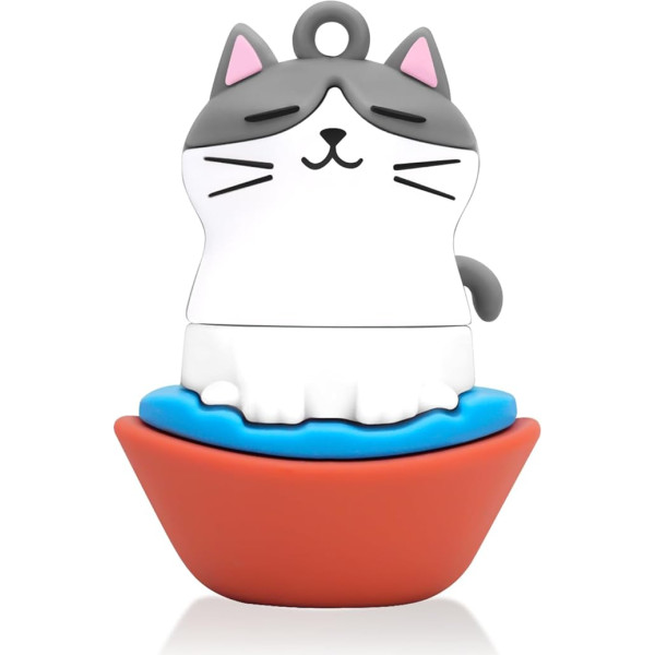 leizhan 64GB USB Flash Drive USB Memory Stick USB Pen Cute Cat Design Memory Stick Suitable for Children Students Graduation Gift Souvenir - Cat