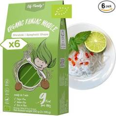 Elf-Family 270 g x6 Box (12 Pack) Organic Konjac Noodles Ultra Low Carb Shirataki Noodles Vegan Gluten Free Instant Noodles without Carbohydrates/Keto/Low Calories/Fat Free/Sugar Free Spaghetti MHD