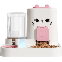 Cat Feeder and Water Dispenser - 25 x 22 x 21 cm Cat Food Feeder and Water Dispenser, Large Capacity Dry Food Box, Sturdy for Pet, Indoor Cats