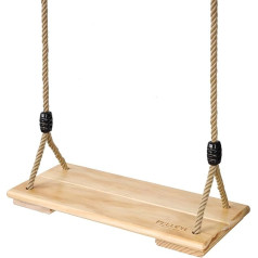 Pellor Wooden Swing Seat, Adult / Children's Garden Board Swing, for Outdoor Games with Height Adjustable Rope, 200 kg