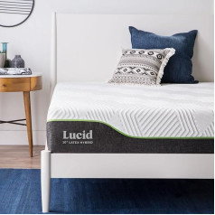 LUCID Hybrid Latex Mattress, H3, 25 cm High - Pocket Spring Mattress with Gel Memory Foam & Elastic Latex Foam - Oeko-Tex - Spring Mattress, 135 x 190 cm
