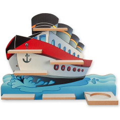 Ship Shelving Unit Suitable for Toniebox and Tonies with 40 Metal Plates for Flexible Attachment of Tonie Figures (Ship)