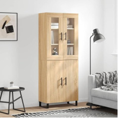 FIRBNUS Tall Cabinet 69.5 x 34 x 180 cm Living Room Cabinet Bathroom Shelf Multi-Purpose Cabinet Book Cabinet Showcase Cabinet Chest of Drawers Cabinet for Living Room Kitchen Dining Room Bedroom