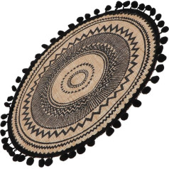 PATKAW Handgefertigtes Dekoratives Platzset aus Flachs Wärmeisolierende Isoliermatte mit Boho Stil als Tischdeko und Unterlage für Esstisch im Wohnbereich