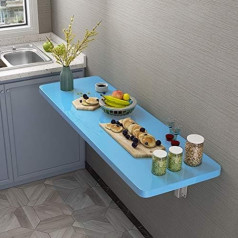 Wall Mounted Folding Table for Home, Office, Kitchen, Laundry Room, Multifunction Desk for Laptop, Dining Room, Writing, 4 Colors Available (Blue, 120x30cm)