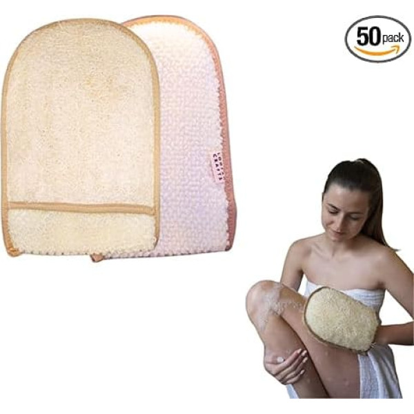 Premium Loofah Exfoliating Glove - Ideal for Daily Care - Wash Mitt Exfoliating Glove - Gentle Exfoliating & Soft Cleaning - 24 x 15 cm