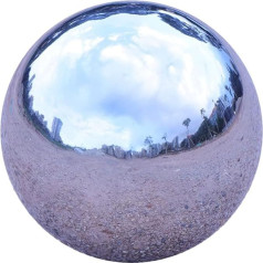 YeahaWo Garden Balls Stainless Steel Hollow Ball Outdoor Garden Balls 8 Inch Silver
