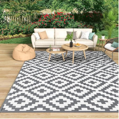 MOKANI Outdoor Rug Weatherproof 150 x 240 cm, Plastic Straw / Plastic Reversible Mat UV-Resistant Camping Patio Waterproof Outdoor for Balcony Patio Pinic