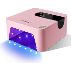 JODSONE UV Mini Nail Lamp, Rechargeable & Portable, with 3 Timers and LCD Display, Dryer for Gel Nails (Pink)