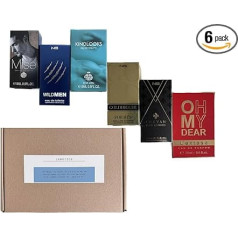 Trend Fragrance Set: 6 x Perfume for Men 15 ml (4-6 Different) Each Individually Packed with Spray Head in Box with Motivational Saying