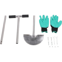 Half Moon Lawn Edger Stainless Steel Heavy Duty Manual Grass Edger with Saw Tooth for Gardens Lawns Driveways Walkways