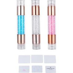BETOOKY Doppelseitiger Manikürestempel aus Acryl 3stücke mit Einfachem Gebrauch für Nageldesign im Salon und Selbstgemacht Nagelkunst Stamper für Anfänger und Frauen