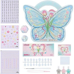-Set für Kinder – Nagellack-Set für Mädchen | Dekorationsset für Nagelaufkleber | Sicheres und harmloses Nail-Art-Werkzeug für Geburtstage, Weihnachten, Kinderparty und mehr