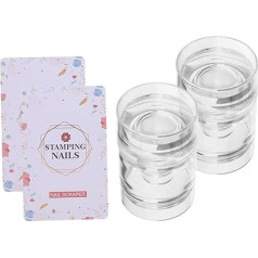 Mikikit 2 Stück pack Transparente Silikon Nagelstempel French Tip mit Nagelübertragungsstahlplatte Präzise Gelstempel für Selbstgemacht Maniküre French Manicure und Nageldesign Zuhause