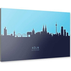 artboxONE Michael Tompsett Cologne Germany Skyline Glow Blue Aluminium Print 150 x 100 cm