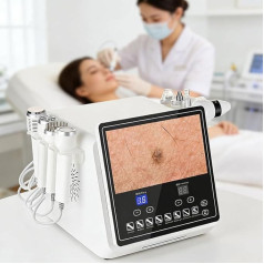8-in-1 Haarhautanalysator, Gesichts-Schönheits-Maschine mit 8 Massageköpfen, zur Aufhellung der Haut, feuchtigkeitsspendende Hauterkennung, Tiefenreinigung