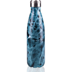 Pioneer Flasks PVB500BL Vacuum Insulated Double Wall Stainless Steel Water Bottle, Ocean Blue