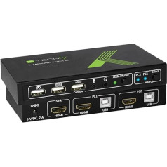 Techly Kvm USB/HDMI Switch 2 Ports Black