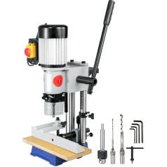 Table Mortising Machine, Mortise Tenon Machine, Square/Round Hole for Woodworking, Drilling, Wood, Metal, Milling, Slotting (370W 1400RPM-B)