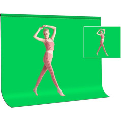 PULUZ 3m x 2m Green Thick Photo Backdrop Machine Washable Studio Backdrop with Crossbar Holes for Portraits, Product Shooting, Video Photography, Live Streaming