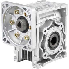 Worm Coaster Turbine Worm Reducer, Worm Gear Speed Reducer, Input 0.75 Inch, 19 mm Bore, 2.76 Inch, 70 mm Rebate Flange, Size 80 x 80 mm, Gear (Ratio 10 to 1)