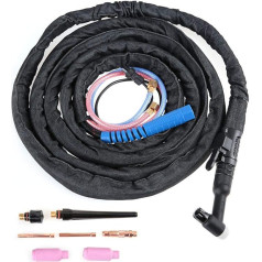 WP18 Water-Cooled TIG Burner Set Klutch Welders European Connection Air-Cooled Gas Power Incorporated TIG Welding Torch Flexible Head Neck (#01 4m)