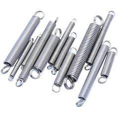 Zugfeder, 2er-Pack Zugfedern aus Edelstahl 304 mit doppelter Schlaufe und geschlossenem Haken, Drahtdurchmesser 1,8 mm, Länge 12–20, Drahtlänge 50–150(130mm,15mm-1.8mm)