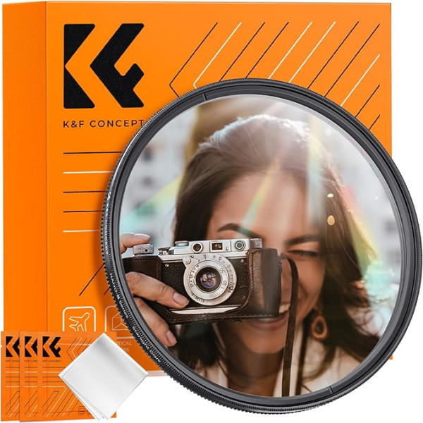 K&F CONCEPT Prism Filter 62 mm Colourful Starlight Brushed Anamorphic Filter (Nano-Basic)