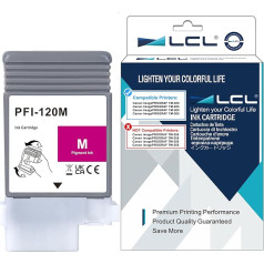 LCL PFI-120 PFI120 Magenta 130 ml Ink Cartridge Compatible with Canon PFI120M PFI-120M Compatible with Canon ImagePROGRAF TM-200 TM-205 TM-255 TM-300 TM-305 Printer (1-Pack)