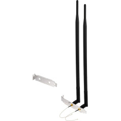 Superbat WLAN Antenna 8dBi 2.4GHz 5.8GHz Dual Band RP-SMA Plug & 20 cm U.FL to RPSMA Socket RG178 Cable + Computer Rear Slot Cover Compatible with WLAN Router Wireless Mini PCI Express PCIE
