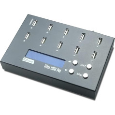 EZ DUPE USB Duplicator for 1 to 9 USB Devices - Standalone USB 2.0/3.0/3.1 Flash Media Thumb Drive/USB Hard Drive Disk, Compact Cloner, Copier and Eraser (1-9 Mini USB Pro)