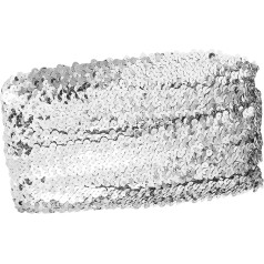 Elastisches Paillettenband Silber Flach Dekorativer Schmuckbesatz Diy Basteln Für Kleidung Kostüm Verzierung Robuste Vielseitige Borte Zum Aufnähen Und Zuschneiden