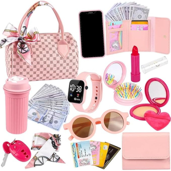 Wallet Toy Play Princess Set Purse for Dress-up Roll and Games, Cute Accessories with Safe Material Imaginative