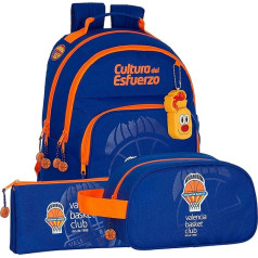 Safta VALENCIA BASKET Backpack, Pencil Case and Toiletry Bag VALENCIA BASKET - Backpack, Pencil Case and Cosmetic Bag Unique Design and Official Licence VALENCIA BASKET, Colourful, ST,, Colourful,