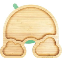 Wild & Stone Rainbow Baby Bowl with Suction Cup Environmentally Friendly Bamboo Baby Plate Removable Suction Base (Baby Green)