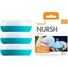 Boon - Baby Bottle Storage Buns - Baby Bottle Holder for Nursh Baby Bottles - Portable Baby Bottle Holder - Blue/White - Pack of 3 (3.5 x 3.5 x 3.5 cm)
