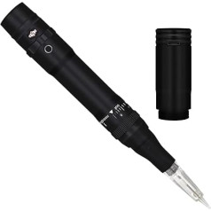 3 Speeds Wireless Permanent Eyebrow Machine 35000 rpm with 20 Cartridges Needles 1R for Ombre Eyebrow (Black)